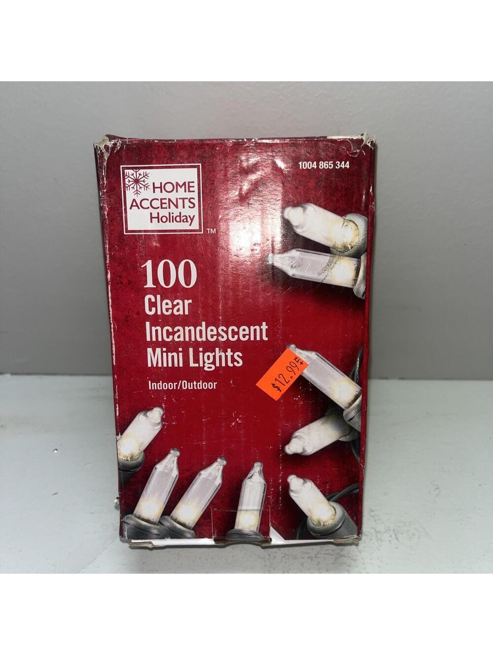 Home Accents Holiday 100 (Clear) Mini Lights String Set New